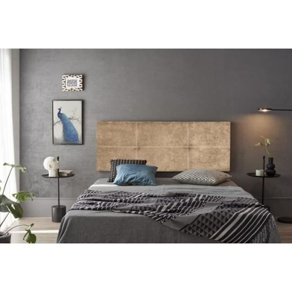 Dalia sengegavl i Nid Brown stof 210 kastanj