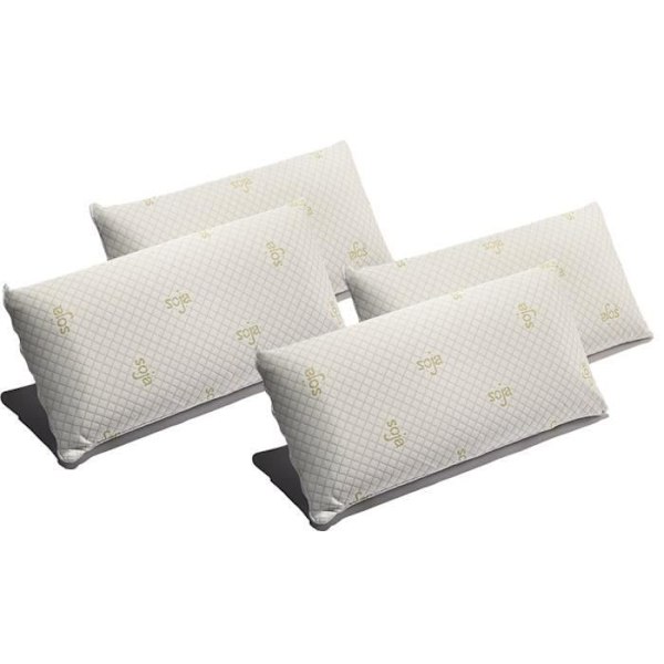 Pack 4 Soy memory foam kuddar 105 x 40 cm Medium fasthet Ergonomisk Anpassningsbar till huvud och nacke. ECCOX