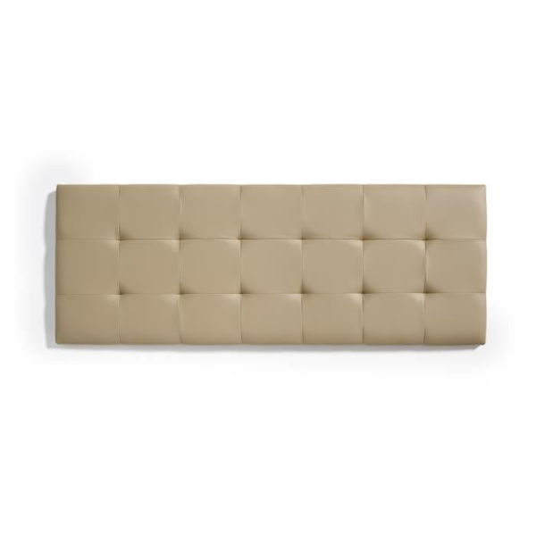 Sänggavel för 120 bäddar Capitone Faux Leather Check 152 x 57 x 5 cm Lätt kamel. ECCOX Lätt kamel