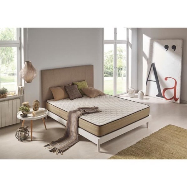 Madras 120x200 Visco bambus komfort højde 21cm +/- 2. ECCOX Beige