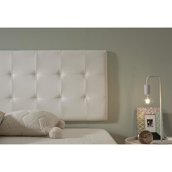 Sengegavl til 80 kvadrat seng i Capitone imiteret læder 112 x 57 x 5 cm Hvid. ECCOX Vit