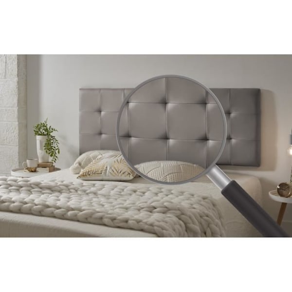 Sengegavl til 110 kvadrat seng i Capitone imiteret læder 112 x 57 x 5 cm Grå. ECCOX Grå