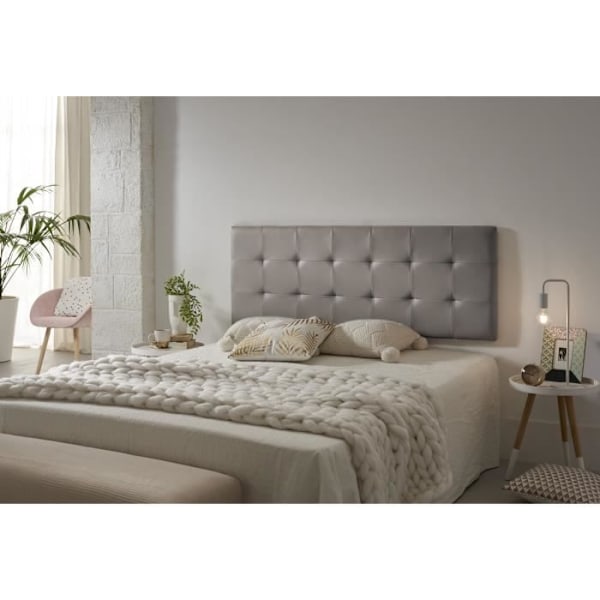 Hovedgavl - ECCOX - 112x57 cm - Syntetisk læder - Moderne design - Grå Grå
