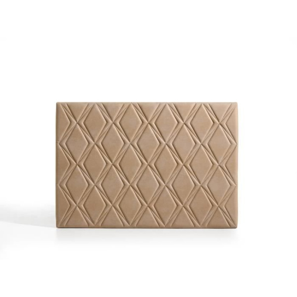 Rubí sänggavel för 120 säng i kameltyg 154x115x8. ECCOX Kamel