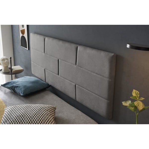 Seng gavl - ECCOX - 112x57x5cm - Pletfri stof - Moderne design - Grå Grå