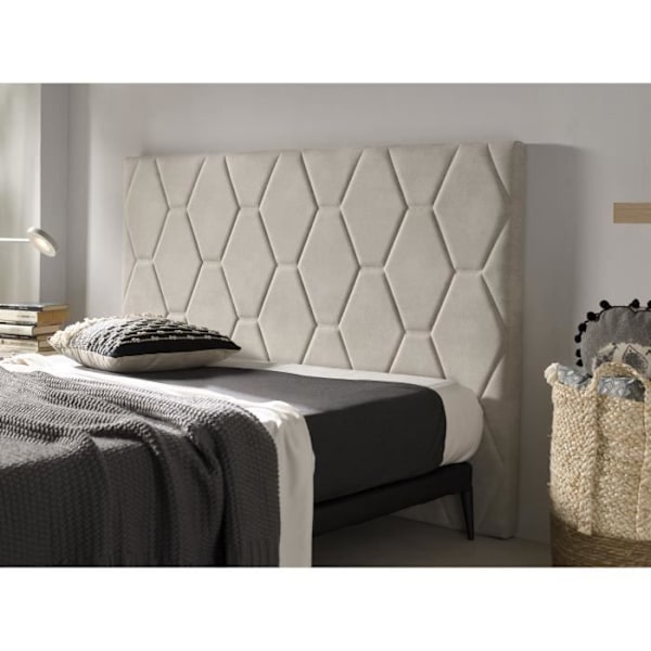 Sänggavel - ECCOX - Ágata - Aquaclean Tyg - Skandinavisk Stil - 160 cm x 115 cm Roto vit