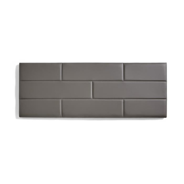 Huvudgavel - ECCOX - 112 x 57 x 5 cm - Syntetläder - Skumvaddering - Färg Grå Grå