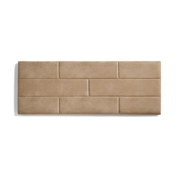 Sengegavl 120 Murstensvæg Anti-Stain Stof 152x57x5cm Lys Camel. ECCOX Lätt kamel