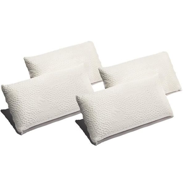 Pack 4 Visco Luxury Aloe Vera Kuddar 150 x 40 cm Medium Fast Värmekänslig Avtagbart överdrag. ECCOX