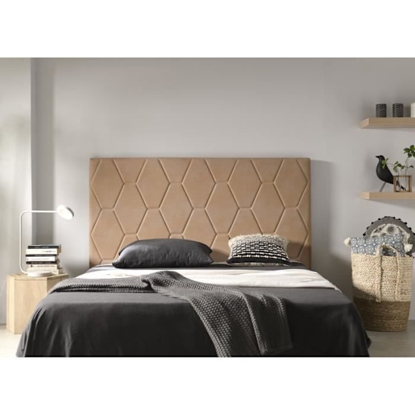Ágata sänggavel för 135 säng i kameltyg 154x115x8. ECCOX Kamel