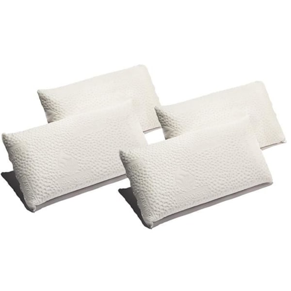 Pakke 4 Visco Luxury Aloe Vera Puder 75 x 40 cm Medium Fast Termofølsomme Aftageligt betræk. ECCOX