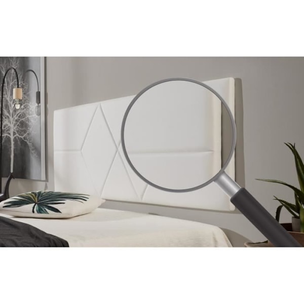 Hovedgærde - ECCOX - 152 x 57 x 5 cm - Kunstlæder Hvid - Skumgevær - Modern Design Vit