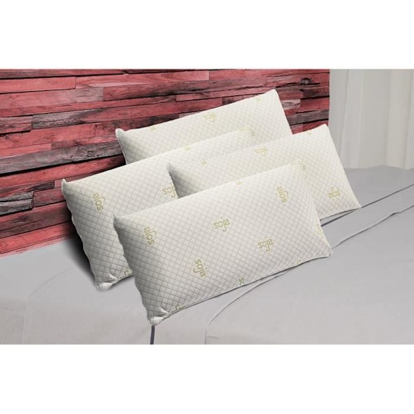 Pack 4 Soy memory foam kuddar 105 x 40 cm Medium fasthet Ergonomisk Anpassningsbar till huvud och nacke. ECCOX
