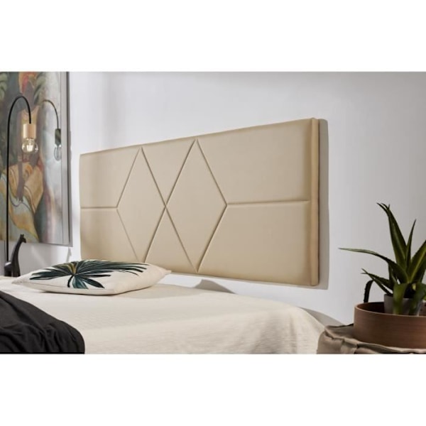 Hovedgærde - ECCOX - 152 x 57 x 5 cm - Syntetisk læder Camel - Skumfyld - Moderne design Kamel