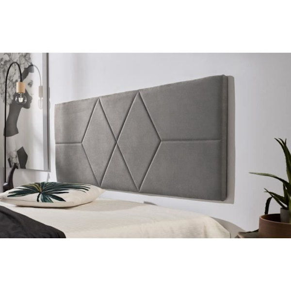 Sänggavel - ECCOX - 112x57 cm - Fläckavvisande Tyg - Färg Grå - Modern Design Grå
