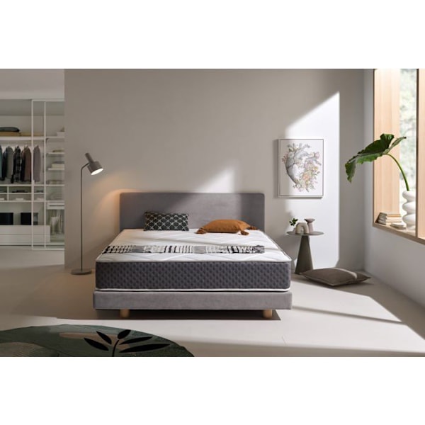 Minnesskum madrass - GRAFENO THERAPY - 180x200 cm - 22 cm tjock - Antiadherande - Hypoallergenisk Vit