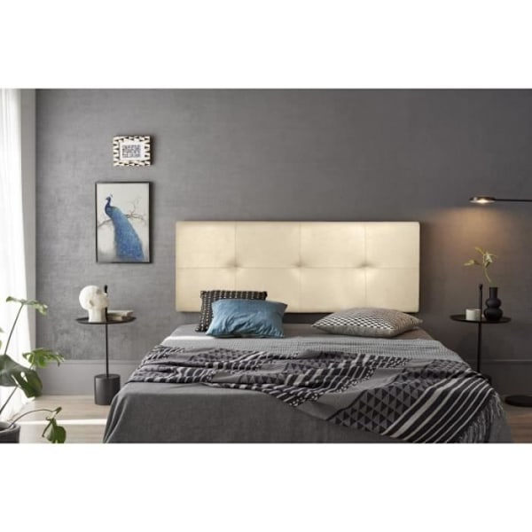 Cala sengegavl i beige imiteret læder 115 Beige