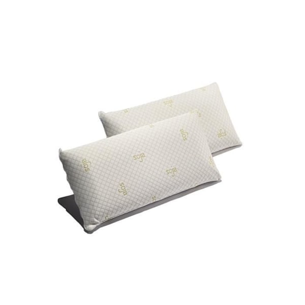Pack 2 Soy memory foam kuddar 70 x 40 cm Medium fasthet Ergonomisk Anpassningsbar till huvud och nacke. ECCOX