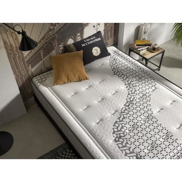 Madrass 140x190 Brooklyn Paradise Memory foam Höjd 24cm ± 2 Anti-mite Andas. ECCOX Vit