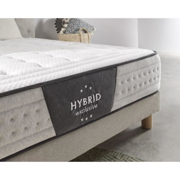 Ensachning av resårmadrass 100x200 cm hybrid exklusiv med medelhög fasthet. ECCOX Vit