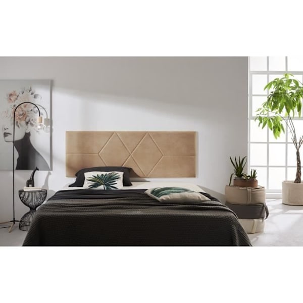 Hovedgærde - ECCOX - 112 x 57 cm - Møbelstof - Moderne Design - Farve Camel Kamel