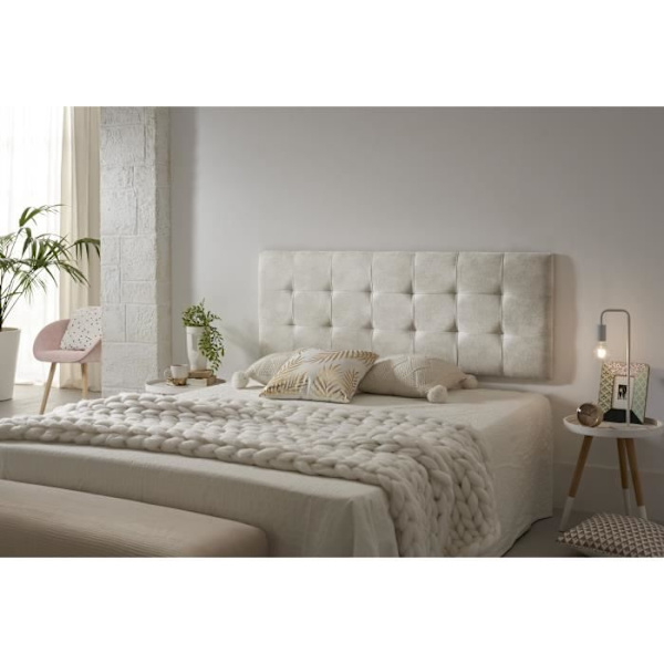Hovedgavl - ECCOX - 112x57cm - Stof der modstår pletter - Moderne design - Hvid marmor effekt Vit