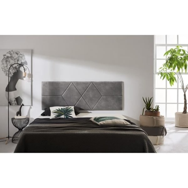 Hovedgærde - ECCOX - 112x57 cm - Pletbestandigt stof - Moderne design - Farve grå Grå