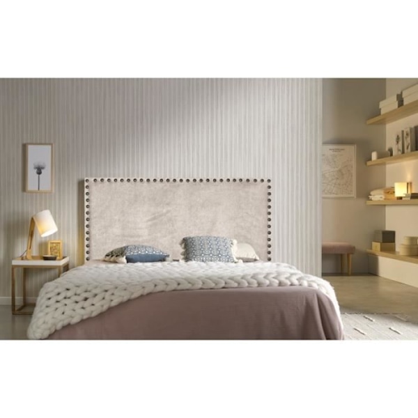 Lily sänggavel i beige tyg 100 Beige