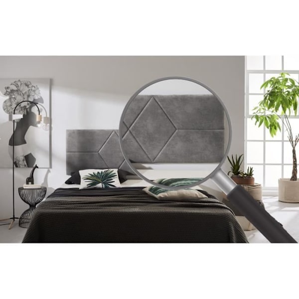 Hovedgærde - ECCOX - 112x57 cm - Pletbestandigt stof - Moderne design - Farve grå Grå