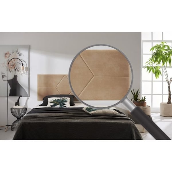 Hovedgærde - ECCOX - 112 x 57 cm - Møbelstof - Moderne Design - Farve Camel Kamel
