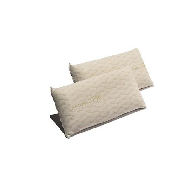 Förpackning 2 Visco Natur Care Kuddar 75 x 40 cm Medium Fast - Viskoelastisk kärna - Avtagbart överdrag - Beige Färg. ECCOX