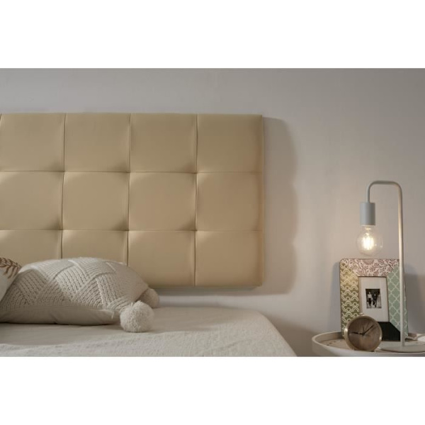 Sänggavel - ECCOX - 112x57 cm - Kamelfärgade konstläder - Modern design - Polstrad komfort Kamel
