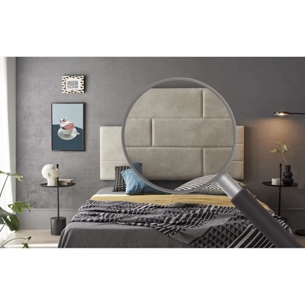 Hovedgærde - ECCOX - 112x57x5 - Premium Imola stof - Flekksikker - Moderne design Vit