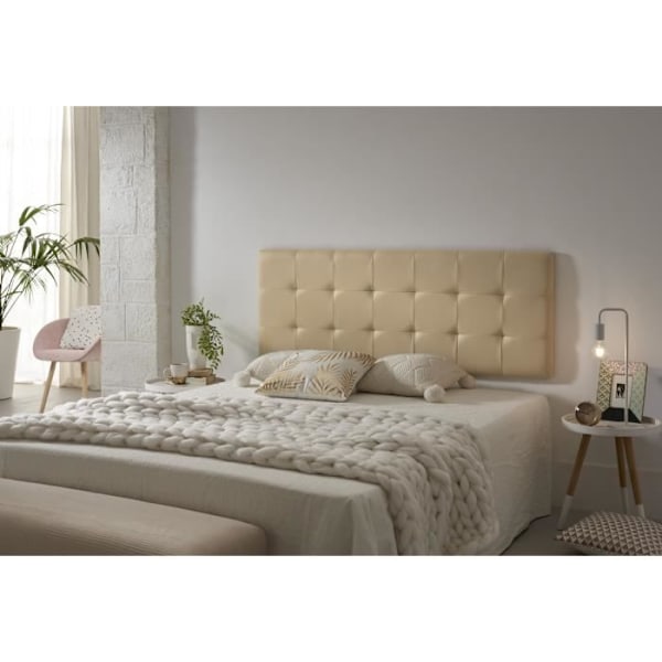 Hovedgavl - ECCOX - Capitone - Similicuir - 112 x 57 x 5 cm - Moderne design Kamel