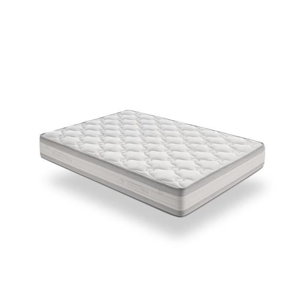 Säng 200x200 cm Memory foam Luxury Tourmaline tjocklek 25 cm +/- 2 översta sidan 4 cm Memory formelastica plus super Vit