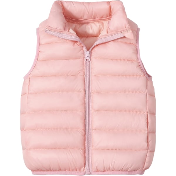 Barn Puffer Väst Pojkar Flickor Väst Lätt Dunväst Ståkrage Ärmlös Jacka Vinter Vadderad Väst Vindtät Kroppsvärmare Gilet Pink 11-12 Years