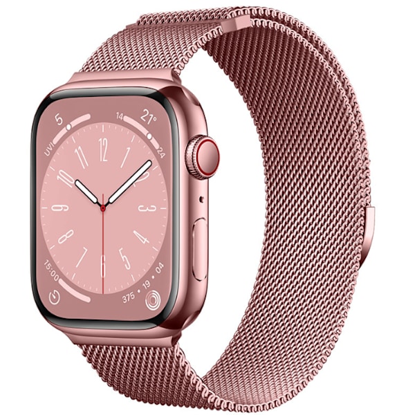 Milanese metallband med magnet, passar Apple Watch-armband iWatch serier 9 3 6 5 SE 7 8 Ultra 2 pink gold 42mm/44mm/45mm/49mm