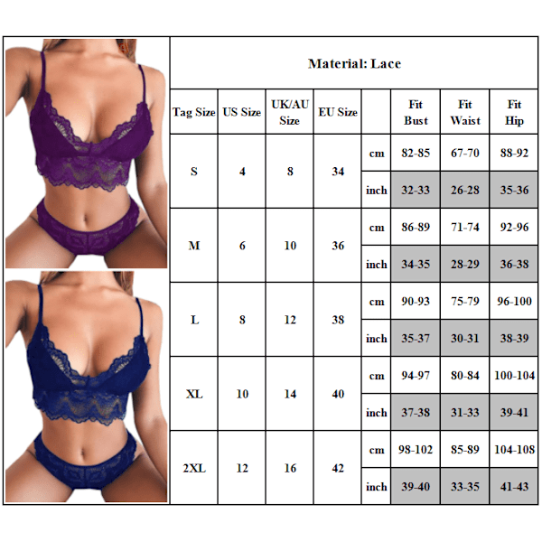 Naisten seksikkäät alusvaatteet yöasut lyhyet alusvaatteet lila violetti Purple 2XL