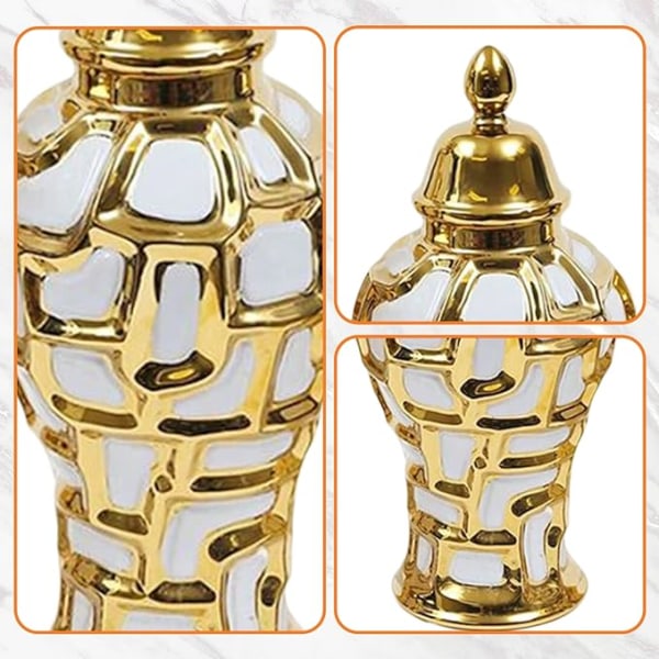 Keramisk ingefärsburk Vas med lock Temple Series Bordsdekoration Förvaringslåda