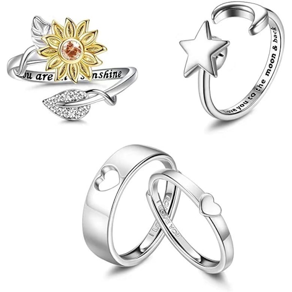 Antistressring, 4 Ringar Flerfärgad MultiColor