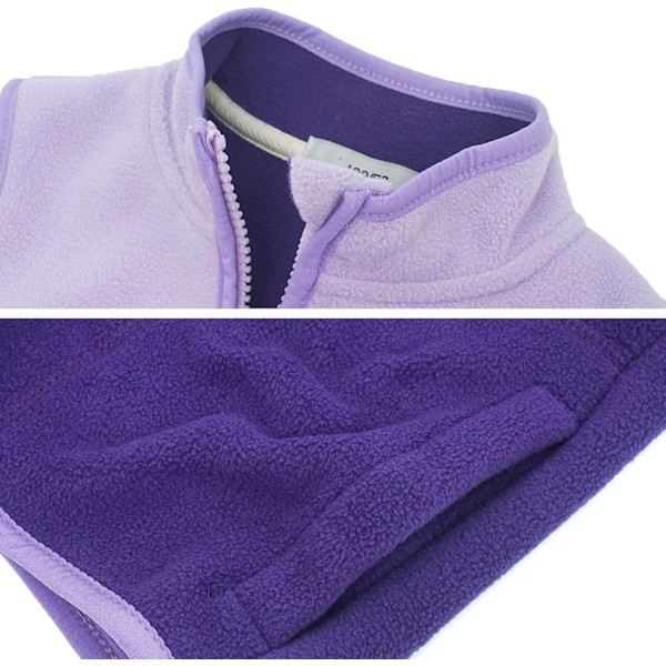 Barn Fleece Väst Småbarn Polar Fleece Väst Flicka Varm Ärmlös Tank Toppar Vinterkläder Ytterkläder Pojkväst Jacka Purple 3-4 Years