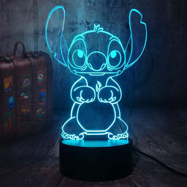 lampa tecknad söt Stitch figur vänner 3D LED