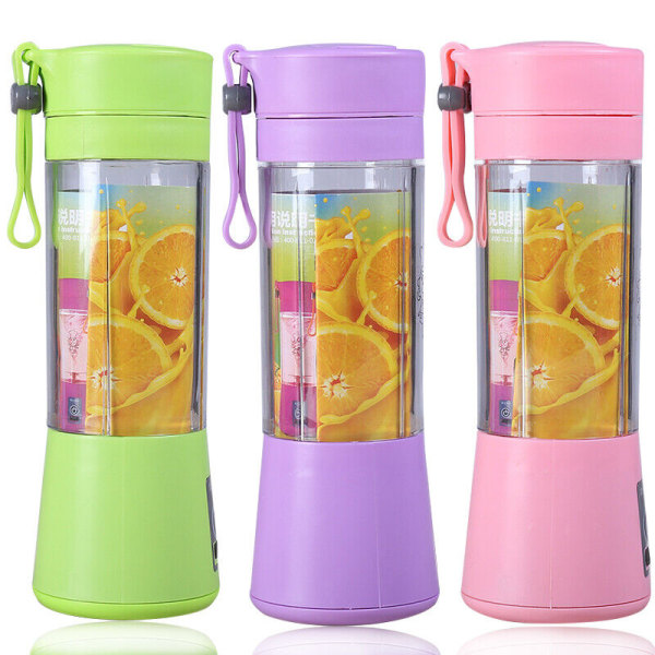 Juicer Shakes Smoothies Camping Out Blender Cup Elektrisk USB Green