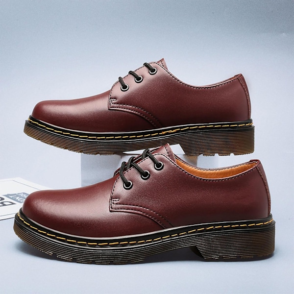 Oxfords Støvler for Menn, Komfortable Sklisikre Runde Tåspisser Formelle Dressko Arbeidssko for Menn - Perfekt Rød Red 40