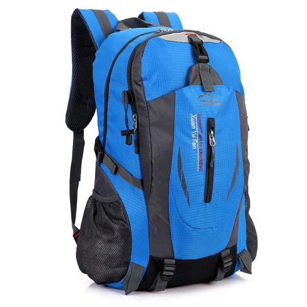 Stor vattentät ryggsäck 40L väska Camping Vandring Vandring Utomhus Rese ryggsäck Blue