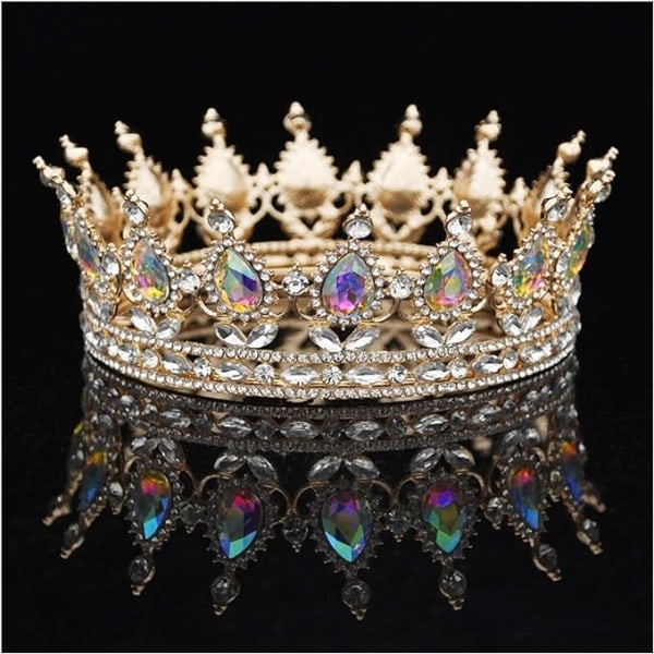Kvinnors krona Flerfärgad Crystal Bröllopskrona Bridal Tiara Pageant Crown