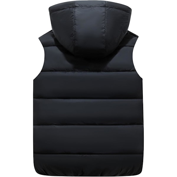 Happy Cherry Huvad Dunjacka Väst Pojkar Barn Lätt Sleeveless Jacka Höst Vinter Gilet Black 11-12 Years