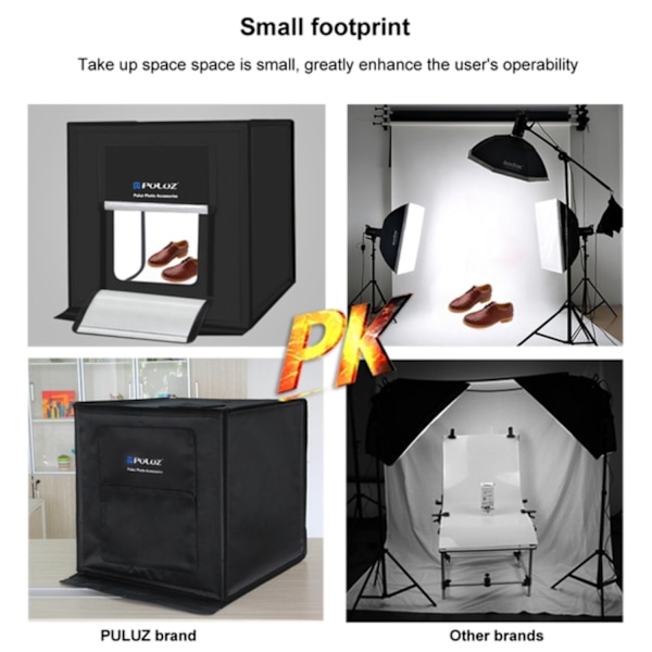 60cm Profesjonelt Telt til Fotografering / Lystelt - 3380LM Black Svart