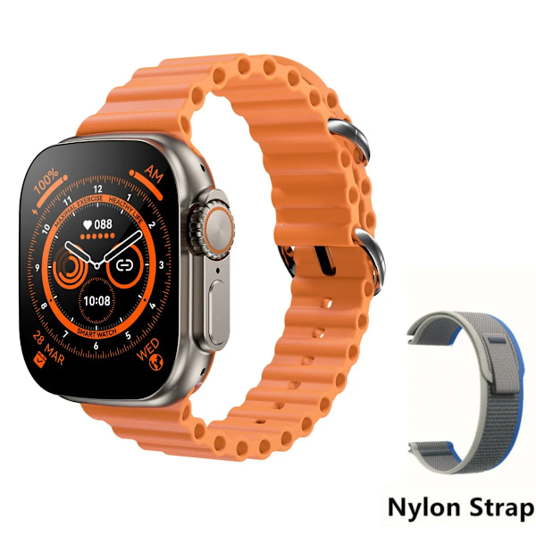 Ny Smart Watch Ultra 8 NFC GPS Track 49mm Herre Dame Smartklokke Series 8 Termometer BluetoothCall Vanntett Sport For App GoldHY Blue YJ