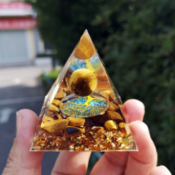 Ametist Pyramid Crystal Healing Energy Orgone hemprydnader QK11
